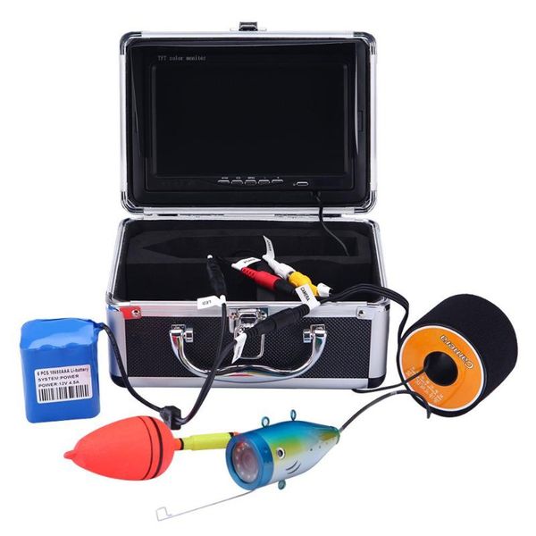 big promotion 15m cable hd waterproof fish finder 1000tvl 7" video underwater fishing camera kit with sun visor ip cameras
